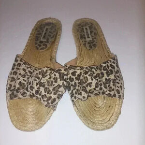 NOT RATED Women's Leopard Slide Sandals w/ Bows Size 10